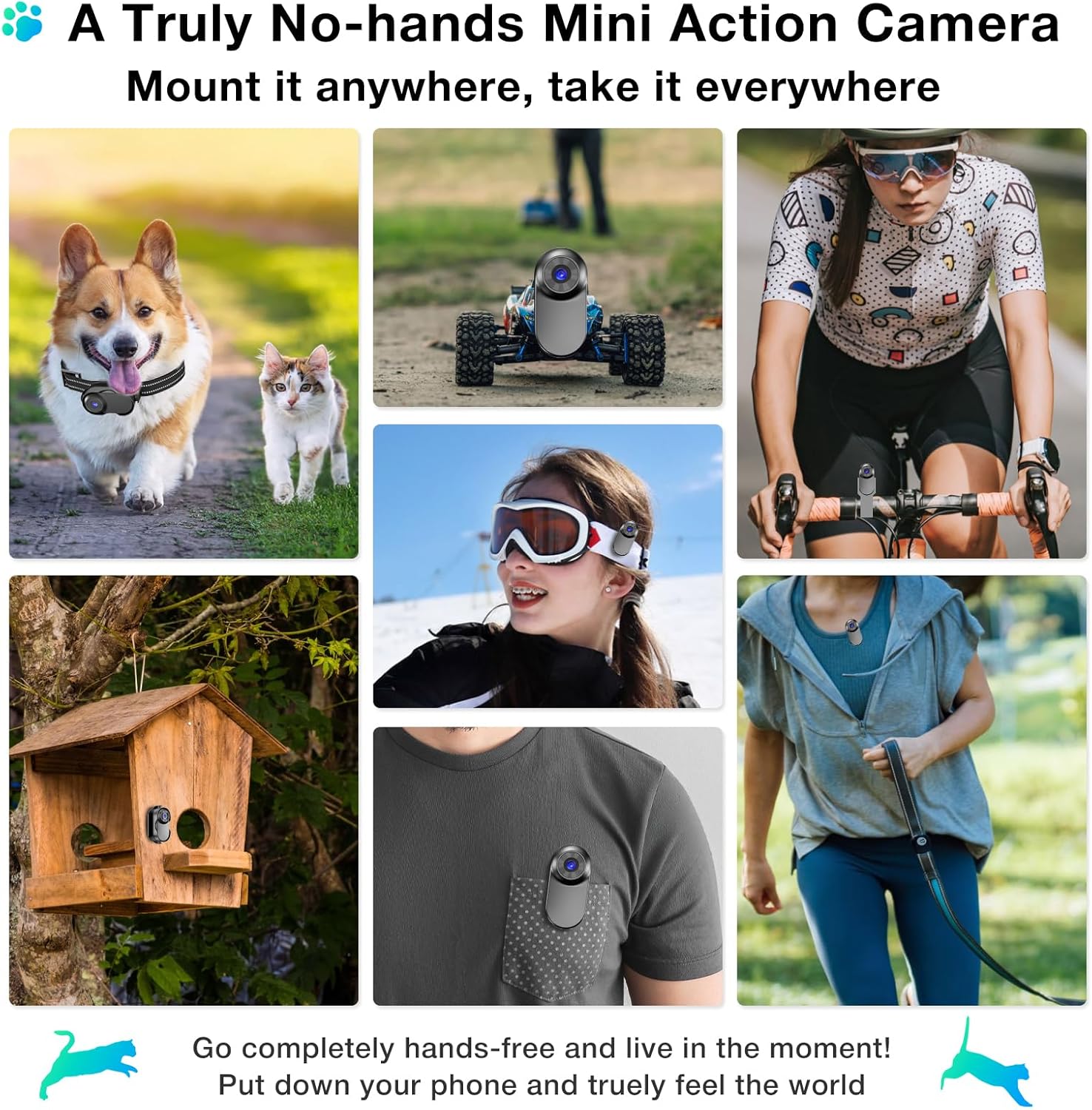 Mini Body Camera,1080P 64G Wearable Action Body Cam,Thumb Size Hands Free One-Click Filming Body Worn Camera with 360°Rotatable Clip for Work, Travel, Pet Walking - Image 7