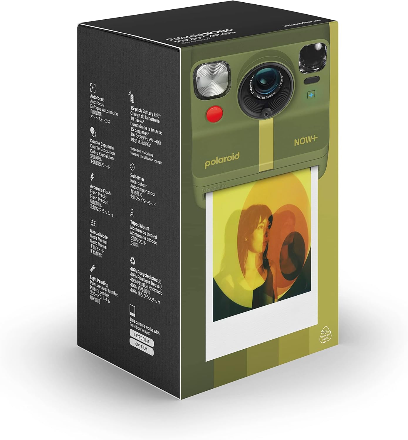Now+ 2nd Generation I-Type Instant Film Bluetooth Connected App Controlled Camera - Forest Green (9075) - Image 10