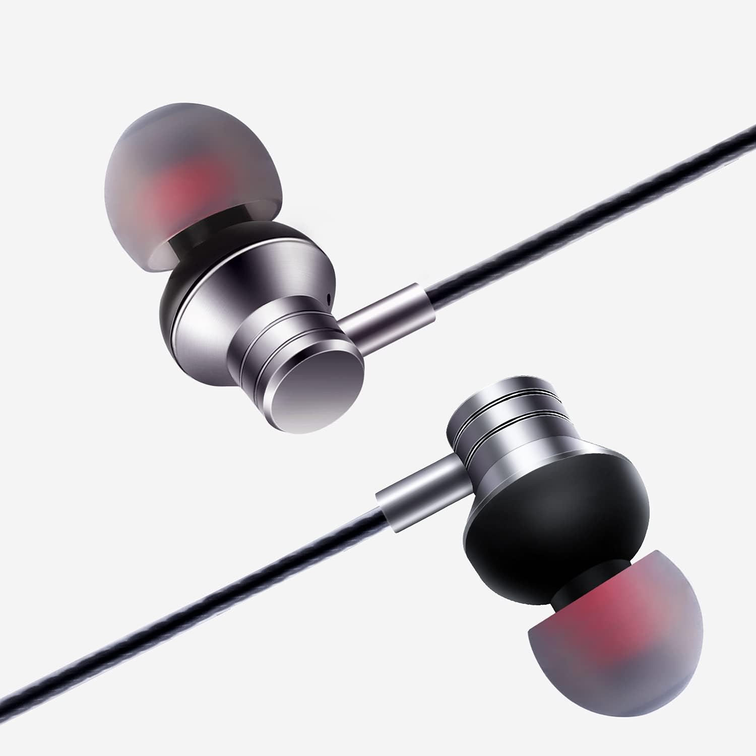 Wired Earbuds Headphones with Microphone Stereo Bass Earphones Noise Isolation in-Ear Headset Compatible with All Smartphones Tablets iPod IPad MP3 Player That with 3.5 mm Interface(Silver) - Image 5