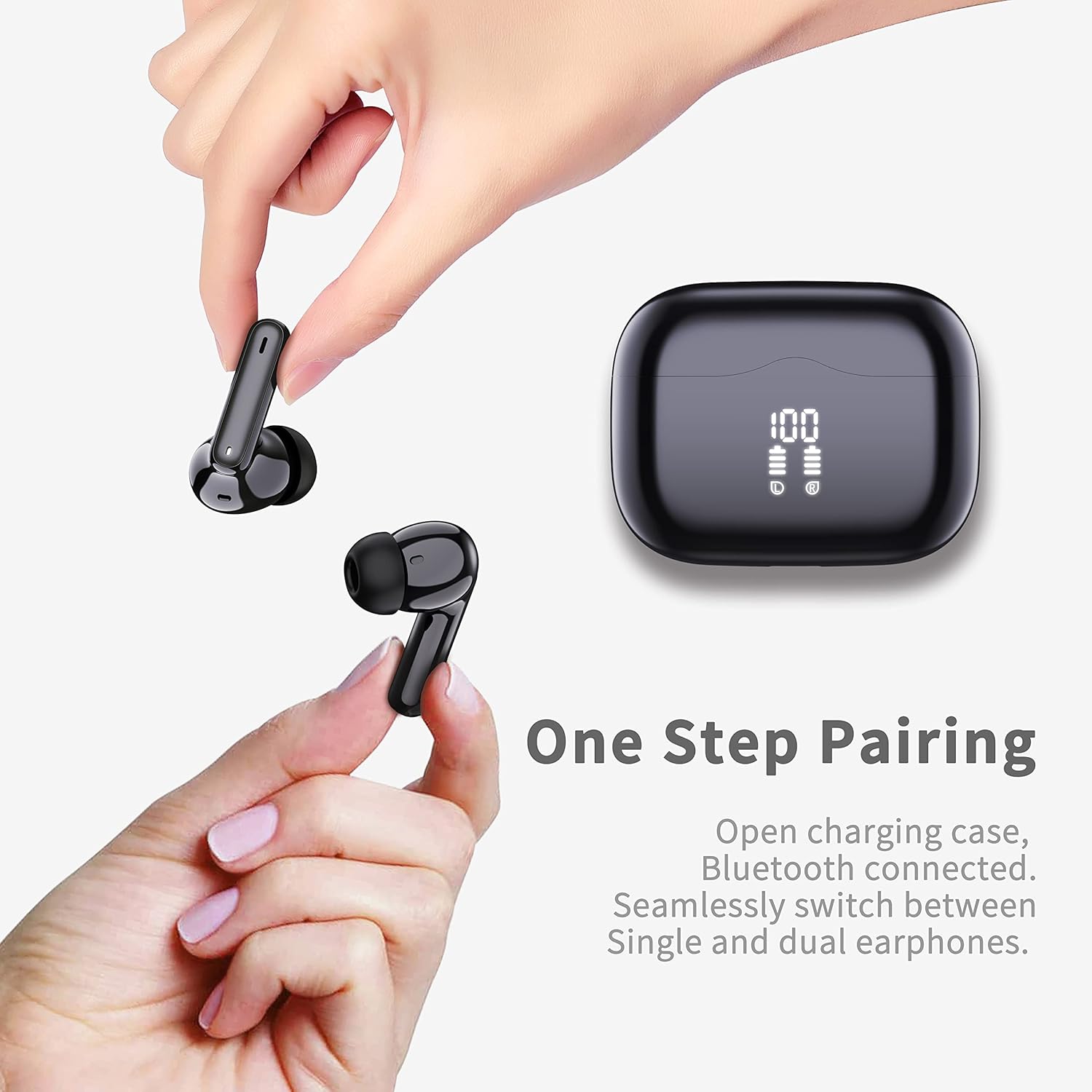 Wireless Earbuds, 2025 Bluetooth 5.4 Headphones in Ear with 4 ENC Noise Cancelling Mic, New Wireless Earphones HiFi Stereo Deep Bass 40H Playtime, LED, In-Ear Bluetooth Ear Buds IP7 Waterproof, USB-C - Image 6