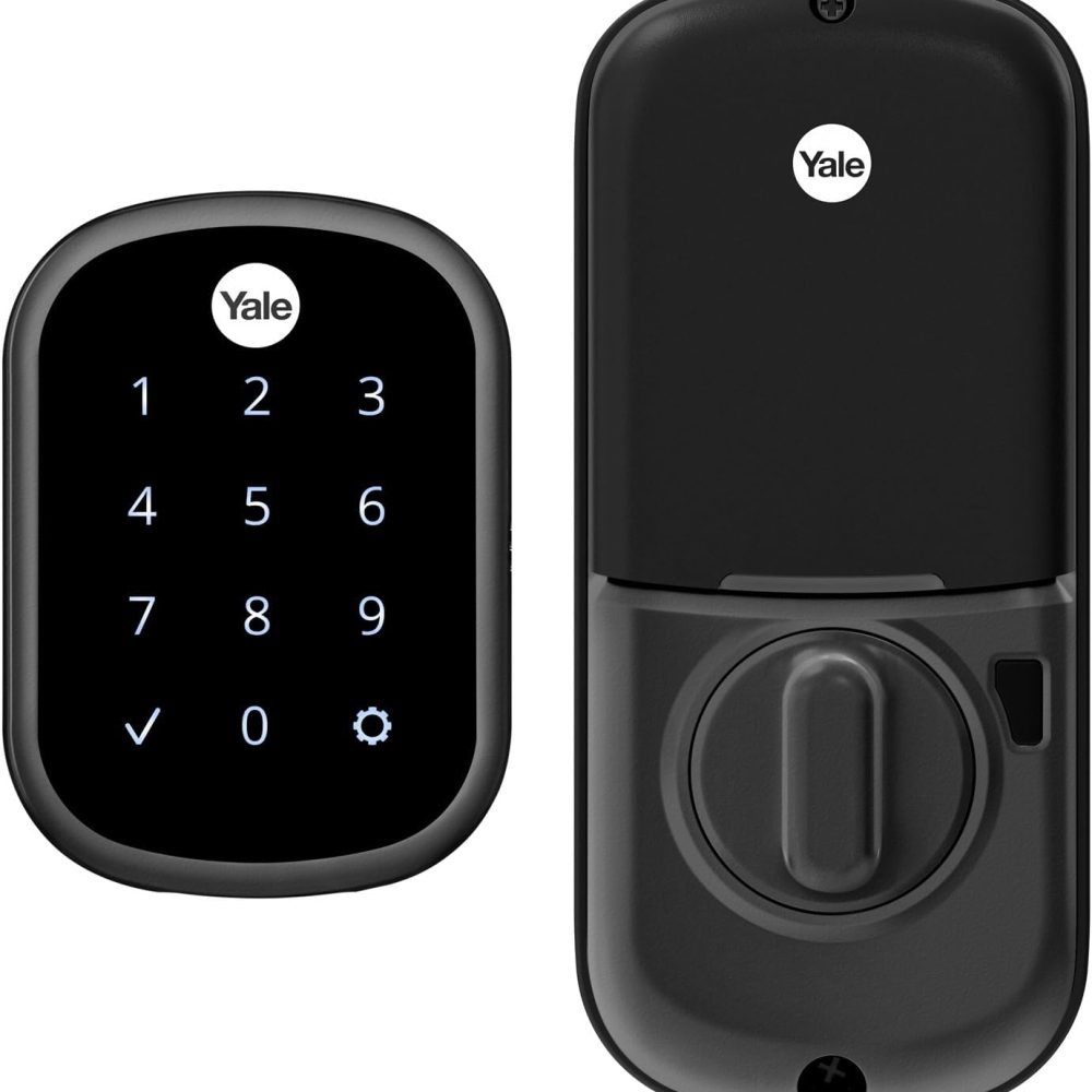 Yale Assure Deadbolt Lock, Black Suede Keyless Non-Connected Entry Door Lock with Digital Keypad Touchscreen for Code Entry, YRD256-NR-BSP
